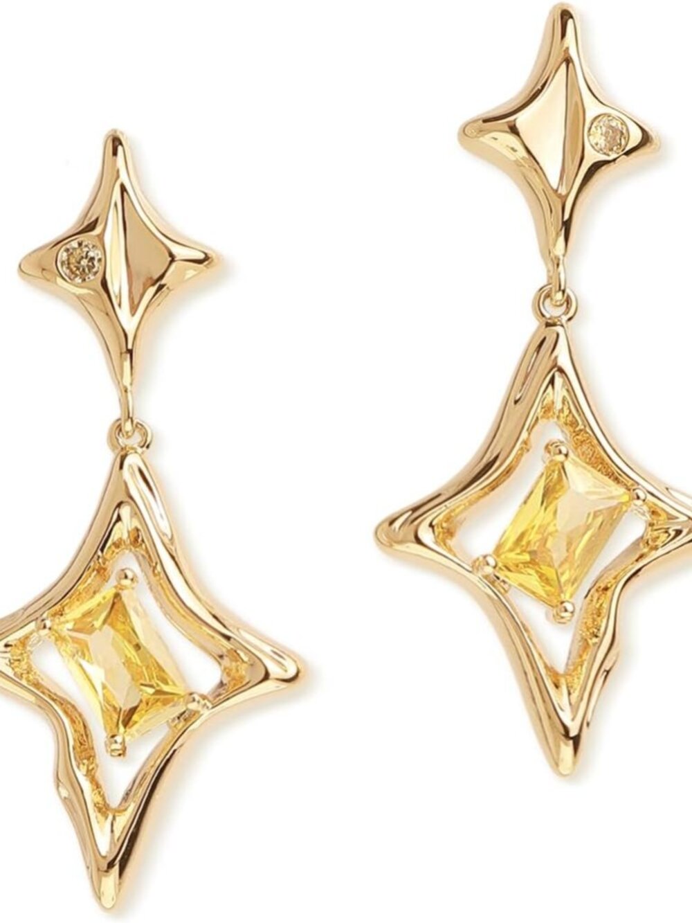 Star Drop Dangle Earrings for Women Trendy Unique Sparkly Rhinestone Stud Fashio